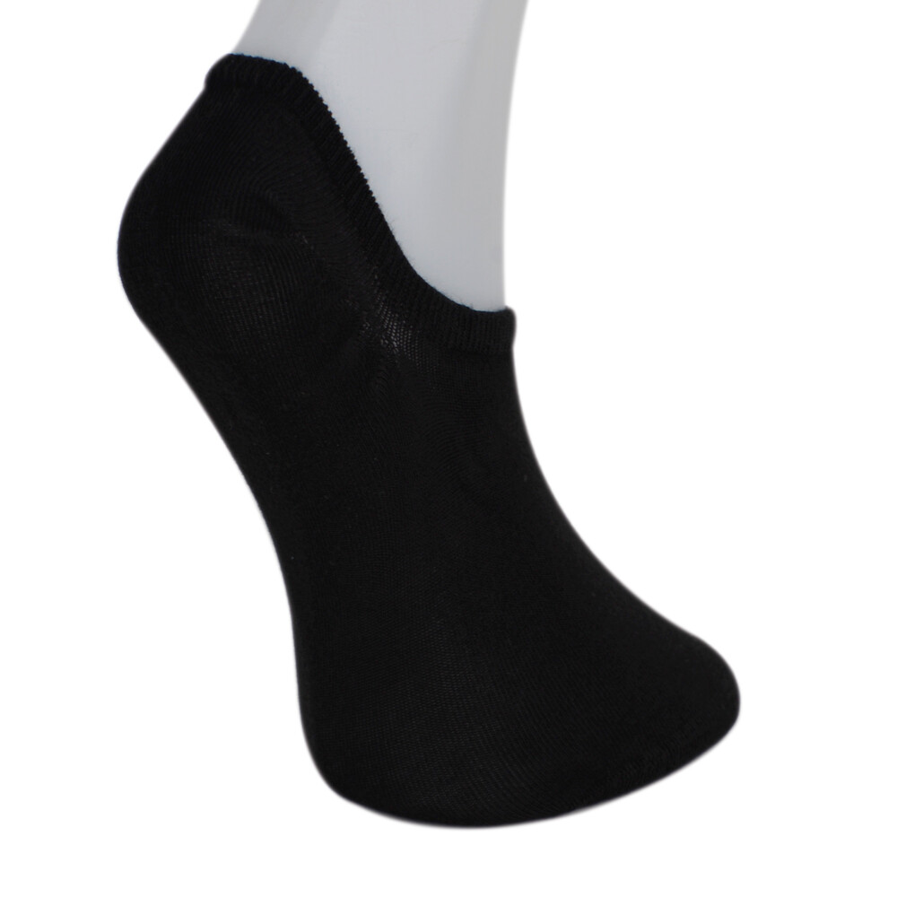 Solonine Premium 5'li Unisex Görünmez Renkli Çorap Siyah - 3