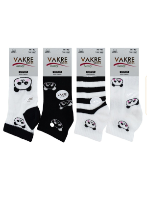 Vakre 4&prime;lü Desenli Patik Pandalar - 1