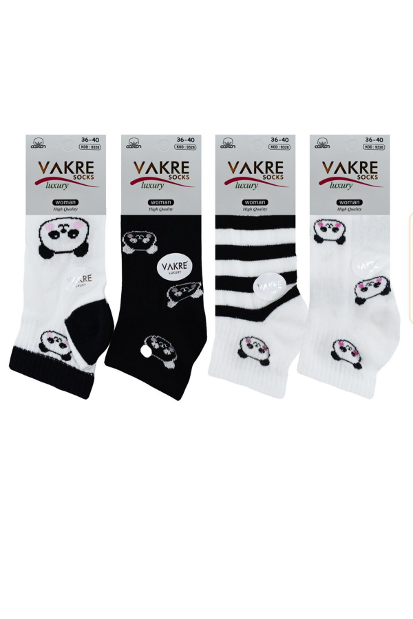 Vakre 4&prime;lü Desenli Patik Pandalar - 1